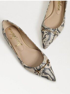 New Sam Edelman Nori Pointed Toe Flats Snakeskin SZ-7.5